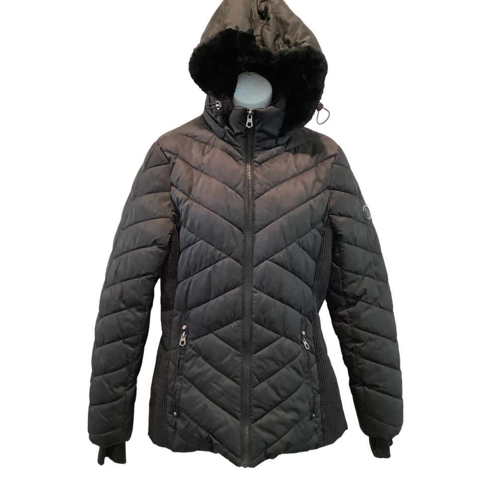 NAUTICA WATER RESISTANT BLACK  QUILTED PUFFER JACKET M - Picture 2 of 10